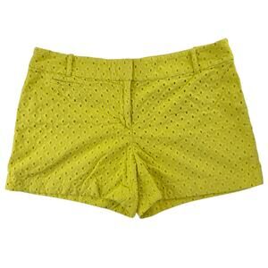 Ann Taylor Loft | Bright Green/Yellow 3.5" Eyelet Riveria Short | Size 14